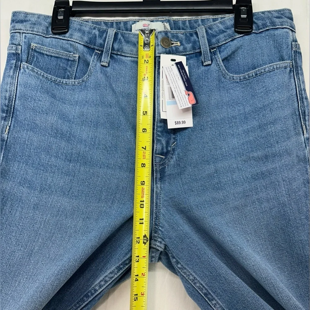 Vineyard Vines Women’s Straight Crop Raw Hem Denim Jeans Light‎ Wash Size 31 New